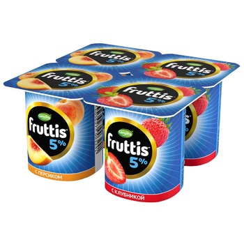 Йогурт Campina Fruttis Клубника персик 5% 115г - купить, цены на BONUS - фото 1