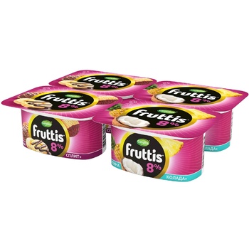 Iaurt Campina Fruttis banana-split/ananas-cocos 8% 4x115g - cumpărați, prețuri pentru METRO - foto 1