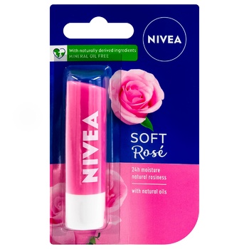 Бальзам для губ Nivea Rose 4,8г - купить, цены на BONUS - фото 1