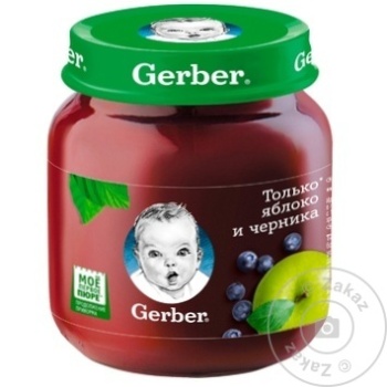 Пюре Gerber Яблоко черника 125г - купить, цены на BONUS - фото 1