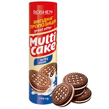 Biscuiti Roshen Multicake Milky cream 180g - cumpărați, prețuri pentru BONUS - foto 2