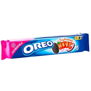 Печенье Oreo со вкусом какао и клубничным кремом 95г - купить, цены на BONUS - фото 1