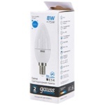 Bec Gauss LED 8W E14 65K C37