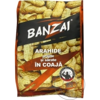 Арахис Banzai жареный и соленый в кожуре 190г - купить, цены на BONUS - фото 1